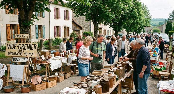 Vide grenier in Arbecey, Haute-Saône